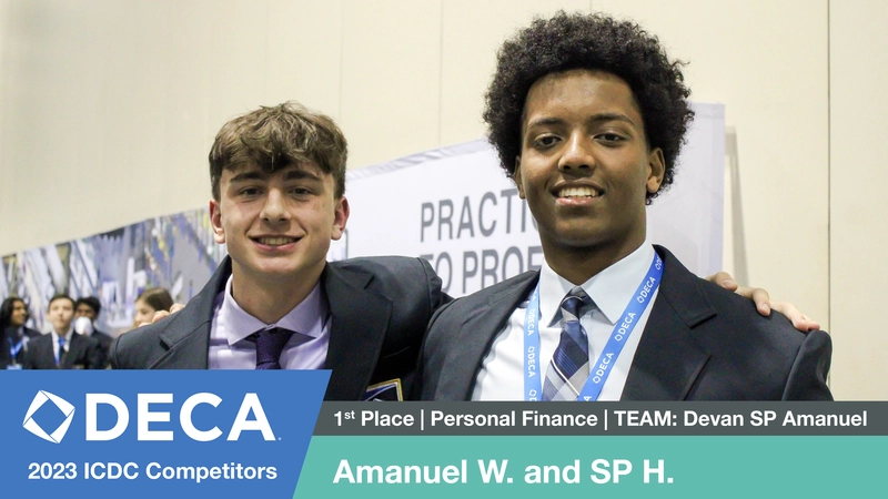 1st place $1000 winners, Amanuel W. and S.P H. from Roosevelt High School, Washington