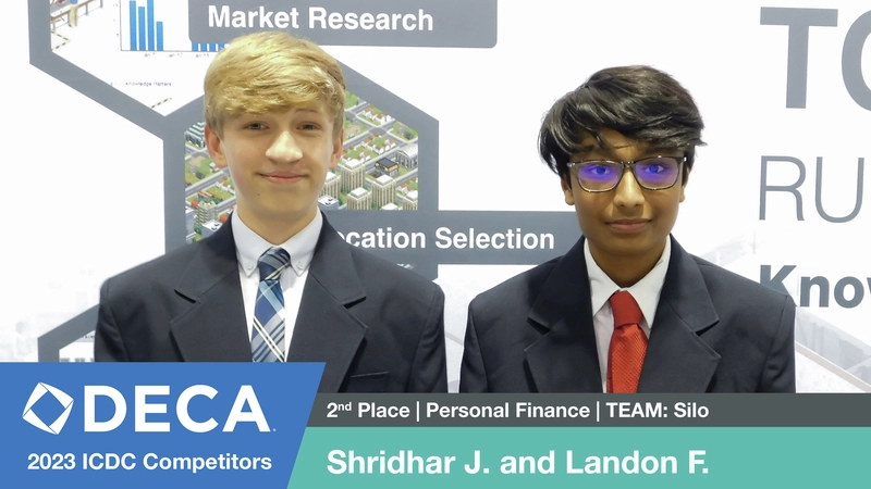2nd place $500 winners, Shridhar J. and Landon F. from Round Rock High School, Texas