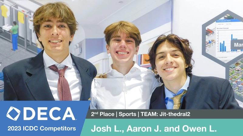 2nd place $500 winners, Josh L., Aaron J., and Owen L. from Carlmont High School, California