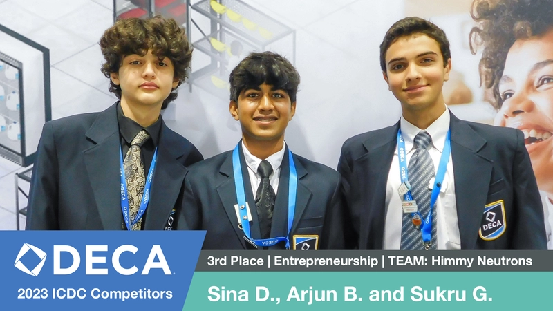 3rd place $250 winners, Sina D., Arjun B., and Sukru G. from Triangle Math and Science Academy, North Carolina