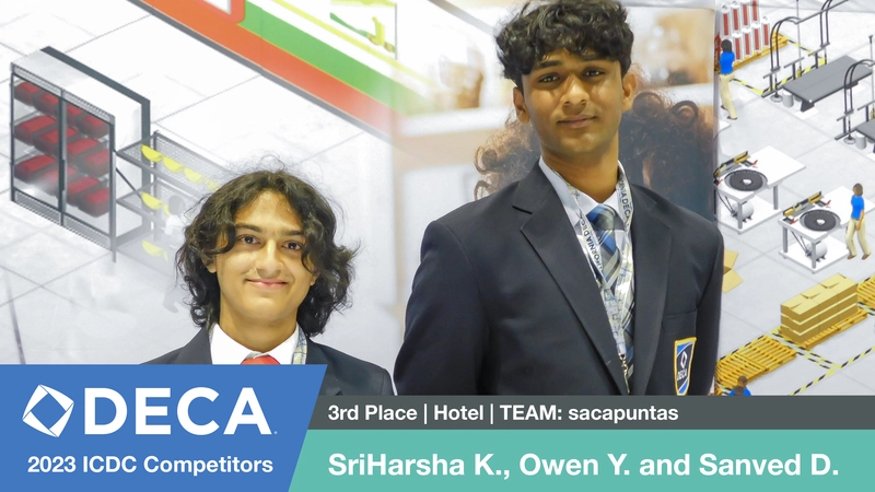 3rd place $1,500 winners, SriHarsha K., Owen Y., and Sanved D. from Lynbrook High School, California